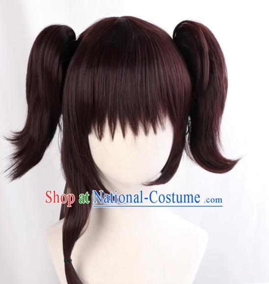 Iron Fortress Cabanelli Unnamed Dark Brown Split Double Tiger Clip Female Cosplay Wig