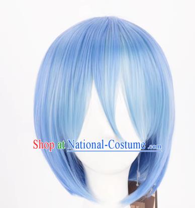 Cos Wig Bangs Blue Gradient From Zero Starting Life In Another World