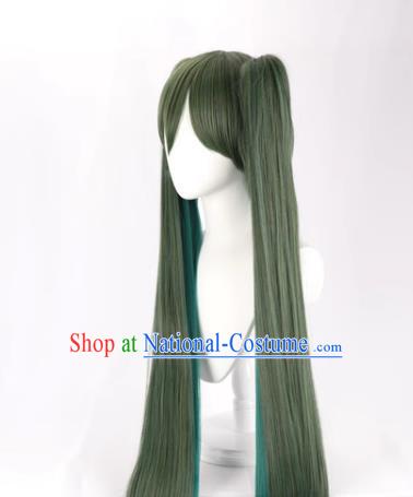 Senbonzakura Green Gradient Blue VOCALOID Future Hatsune Miku Anime Cosplay Wig