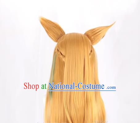 Fate Apocrypha Atalanta Red Archer Yellow Green Gradient Cos Wig