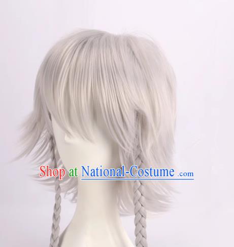 Touhou Project Sakuya Izayoi Cos Fake Hair Double Twist Silver White Cosplay Wig