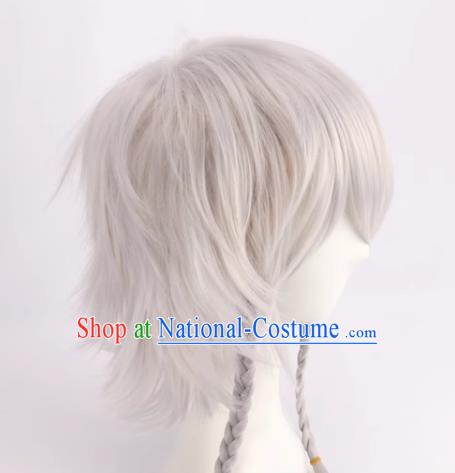 Touhou Project Sakuya Izayoi Cos Fake Hair Double Twist Silver White Cosplay Wig