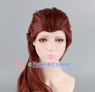 100CM Brown Beauty Pointed Elf Female Cosplay Anime Wig