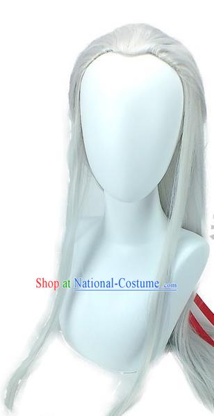 Ancient Costume Wig Male Ancient Style Knight Stage Performance Props Scholar Hanfu Immortal Fairy Style Cos Fake Headgear