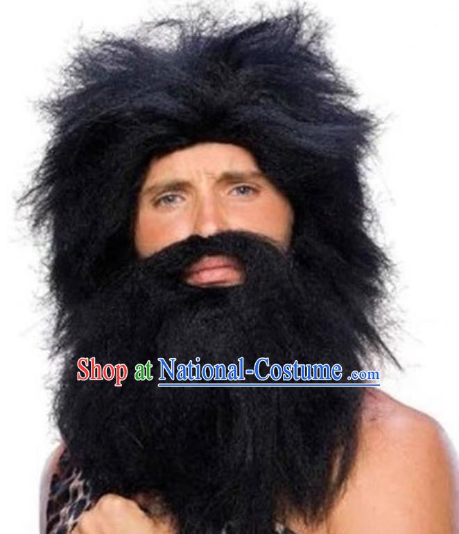 Halloween Performance Dress Up Wig Aboriginal Wig Beggar Funny Stage Performance Savage Wig Headgear