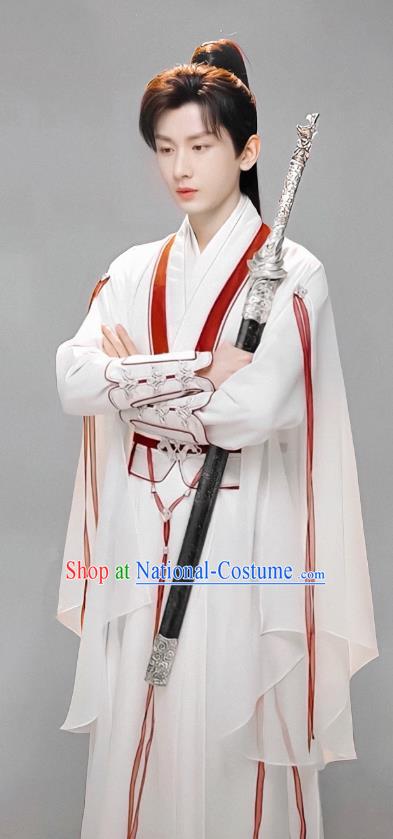 TV Series Mysterious Lotus Casebook Young Hero Li Xiangyi Replica Clothing China Ancient Swordsman White Costumes