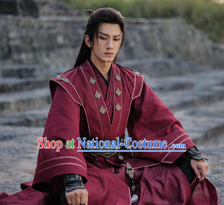 China TV Series Mysterious Lotus Casebook Di Feisheng Replica Clothing Ancient Swordsman Leader Red Costumes