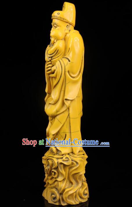 Chinese Handicraft Sculpture Handmade Statue Ox Bone Carving Collection