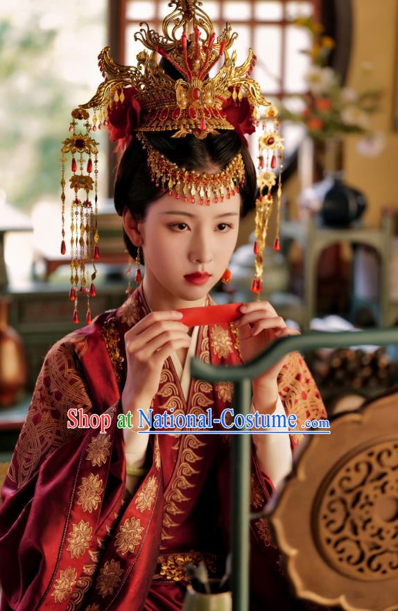 Mysterious Lotus Casebook China Ancient Empress Costumes TV Series Qiao Wanwan Wedding Replica Clothing