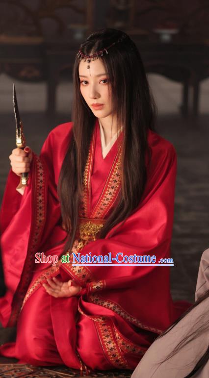 China Ancient Heroine Red Dress Female Swordsman Clothing TV Series Mysterious Lotus Casebook Jiao Liqiao Costumes