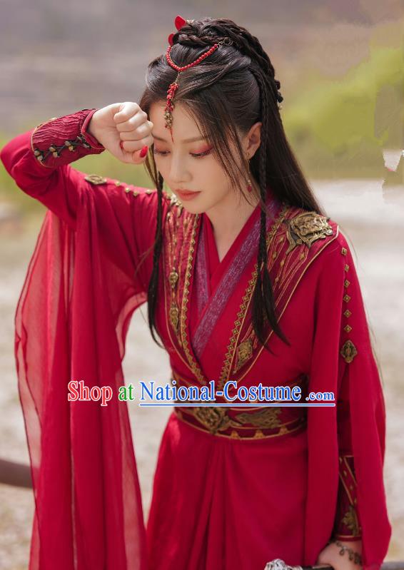 TV Series Mysterious Lotus Casebook Jiao Liqiao Costumes Ancient China Swordswoman Red Dress Young Lady Clothing