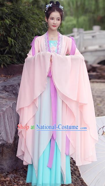 China Ancient Court Woman Clothing Female Hanfu Wide Sleeve Dress Qin Dynasty Princess Costume