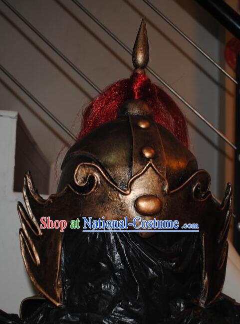 China Tang Dynasty Warrior Headwear Handmade Ancient General Helmet Stage Performance Officer Hat