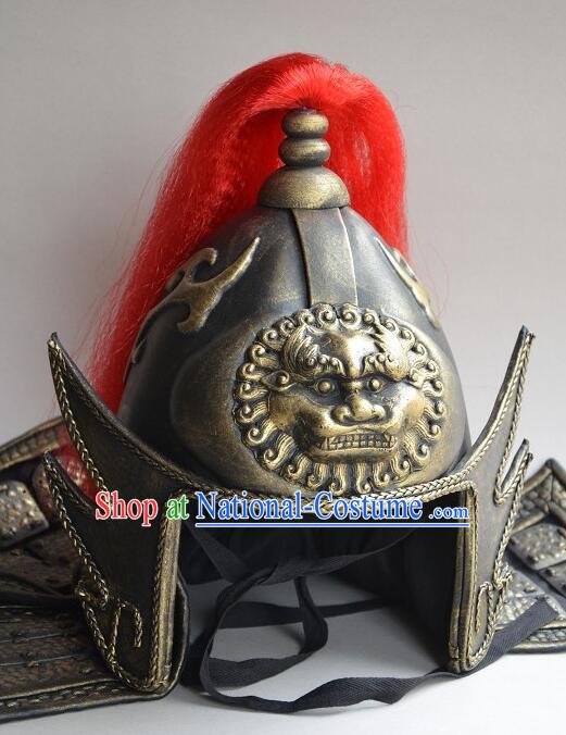 Top Stage Performance Officer Hat China Tang Dynasty Warrior Headwear Handmade Ancient General Helmet