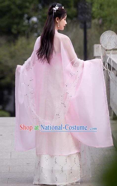 China Ancient Hanfu Hezi Qun Tang Dynasty Princess Costume Classical Dance Pink Dress