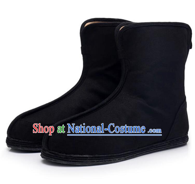 China Black Kung Fu Boots Winter Insulated Shoes Old Beijing Shoes Handmade Cloth Boots