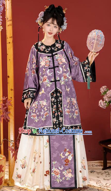 China Traditional Garments Ancient Court Woman Costumes Qing Dynasty Noble Lady Clothing