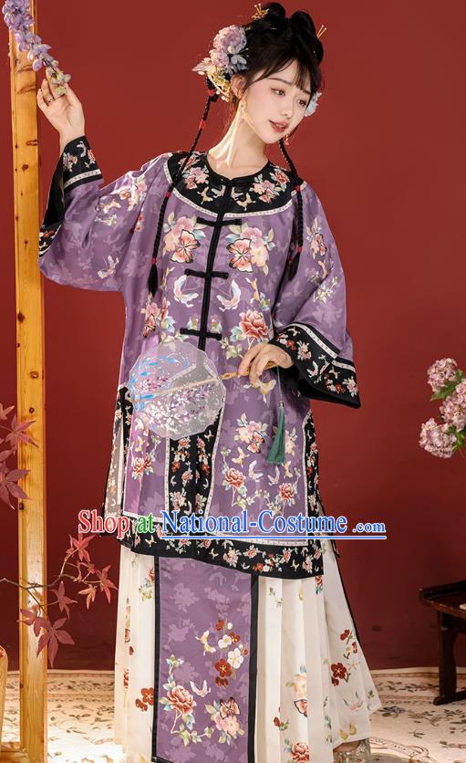 China Traditional Garments Ancient Court Woman Costumes Qing Dynasty Noble Lady Clothing