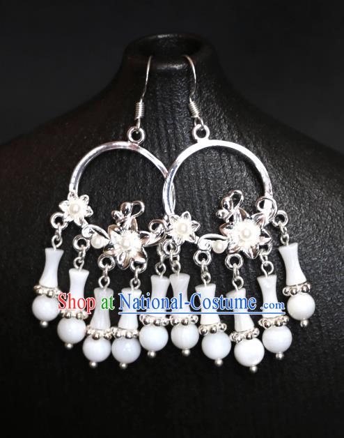 China Ancient Fairy Earrings Tang Dynasty Princess Eardrops Handmade Hanfu Ear Jewelries