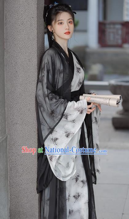 China Jin Dynasty Young Woman Clothing Traditional Hanfu Wuxia Outfit Ancient Swordsman Costumes