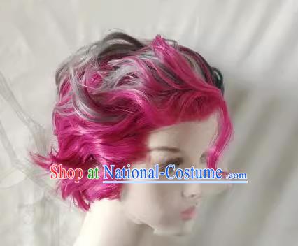 Wig Front Hand Hook Lace European And American Retro Three Color Short Curly Props