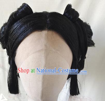 Women Wig With Front Hook Lace Mid Part Confucian Skirt And Hanfu Updo