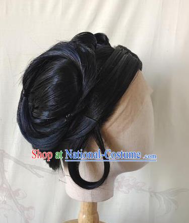 Women Wig With Front Hook Lace Mid Part Confucian Skirt And Hanfu Updo