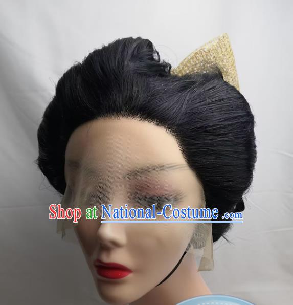 COS Japanese Geisha Lace Front COSPLAY Wig Black Updo