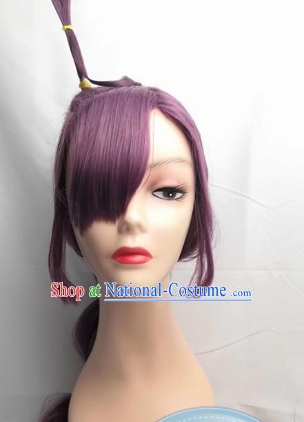 Cosplay Wig Set Xiaochun Chloe COS PokÃMon Journey 1716 Purple Lantern Braid Custom Fake Hair