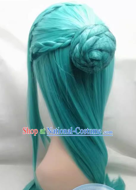 One Piece Xiaozi COS Wig Green Style Braid Anime Cosplay Customization