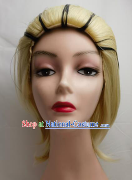 Cosplay Wig Set Kirabi COS Naruto 613 Yellow Back Head Dyed Short Custom Fake Hair