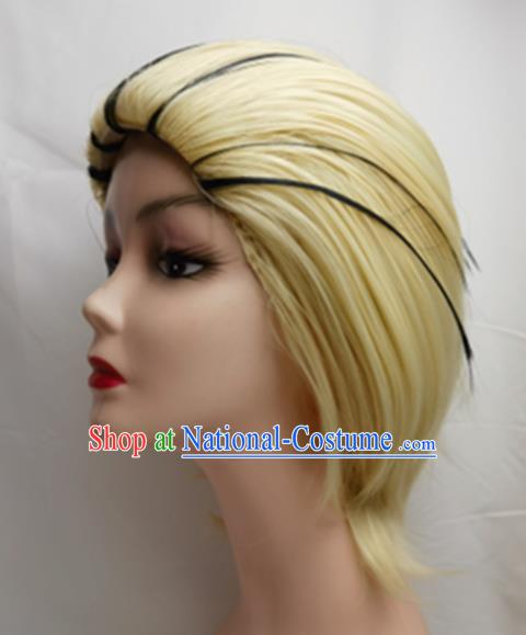 Cosplay Wig Set Kirabi COS Naruto 613 Yellow Back Head Dyed Short Custom Fake Hair