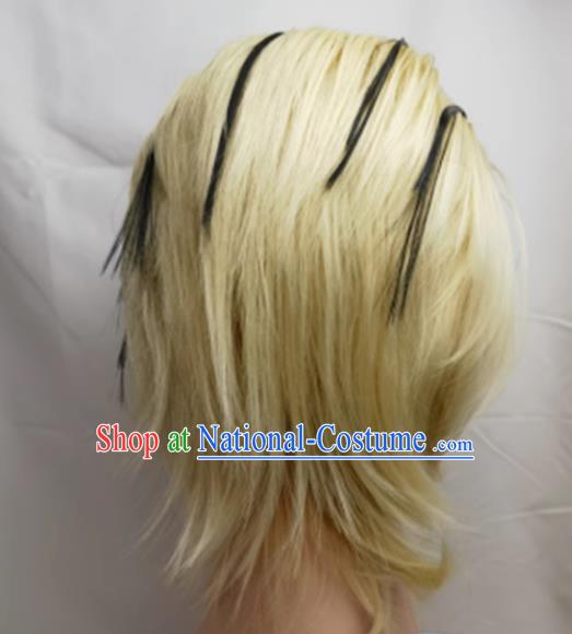 Cosplay Wig Set Kirabi COS Naruto 613 Yellow Back Head Dyed Short Custom Fake Hair