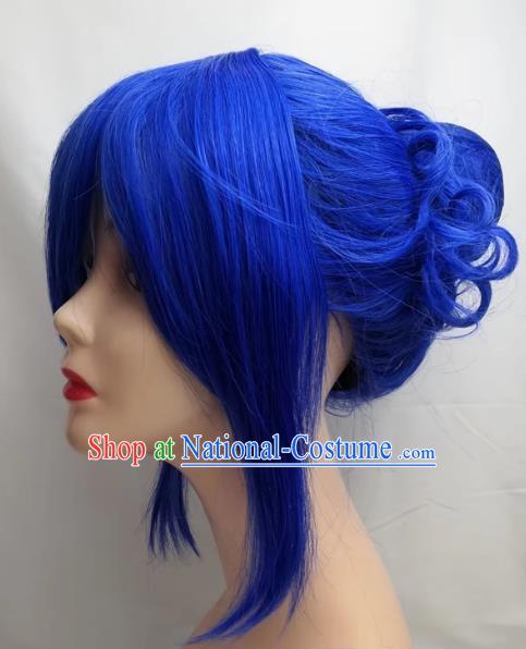 COSPLAY Wig Gemini Princess COS Lianyin Blue Roman Curly Wig Custom Made