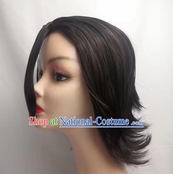 COS Wig Death Squadron 5 Captain Aizen Sosuke Cosplay Dark Brown Wig Set