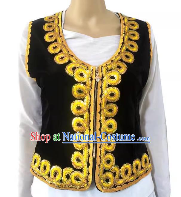 China Xinjiang dance Maixi Lapu gold velvet lace vest vest