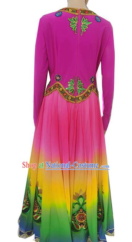 China Xinjiang dance costume big swing gradient dress