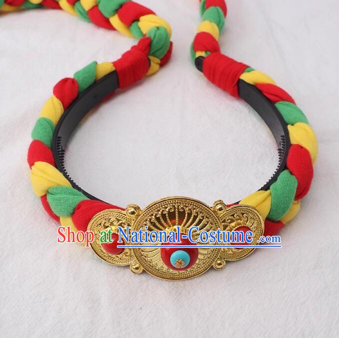 Top Tibetan Hair Jewelry China Zang Nationality Folk Dance Headwear Handmade Woman Hair Clasp