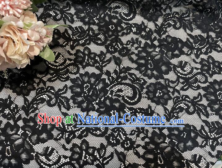 Top Hollowed Out Black Lace Material Costume Cloth Dress Lace Fabric