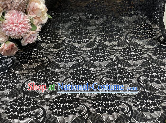 Top Dress Lace Fabric Hollowed Out Hydrangea Pattern Black Lace Material Costume Cloth