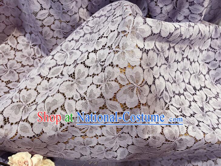 Top Cheongsam Stretch Cloth Lilac Lace Material Hollowed Out Lace Material