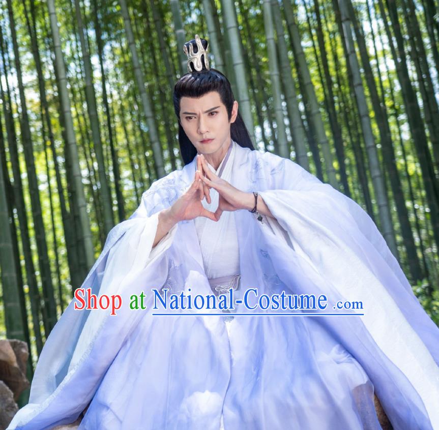 Traditional Male Hanfu Romance Drama The Journey of Chong Zi Venerable Luo Yin Fan Garment China Ancient Holiness Lord Costumes