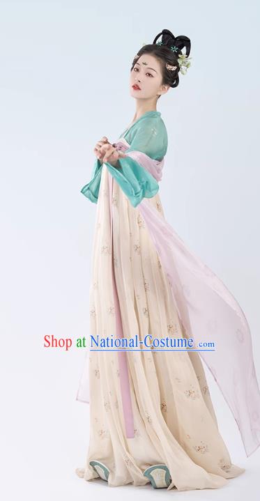 China Ancient Palace Lady Replica Costumes Traditional Hanfu Silk Ruqun Dress Tang Dynasty Princess Clothing