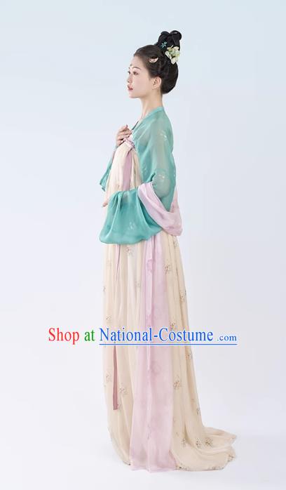 China Ancient Palace Lady Replica Costumes Traditional Hanfu Silk Ruqun Dress Tang Dynasty Princess Clothing