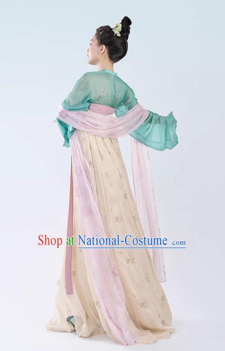 China Ancient Palace Lady Replica Costumes Traditional Hanfu Silk Ruqun Dress Tang Dynasty Princess Clothing