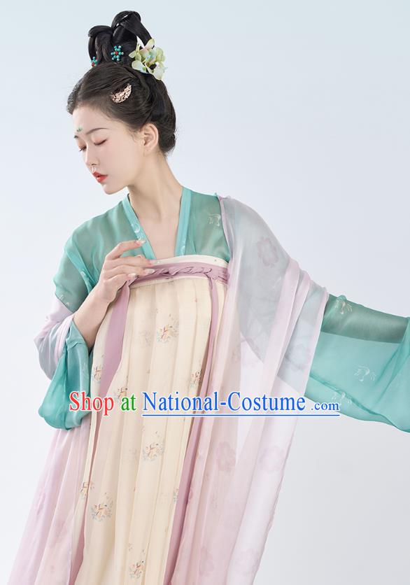 China Ancient Palace Lady Replica Costumes Traditional Hanfu Silk Ruqun Dress Tang Dynasty Princess Clothing