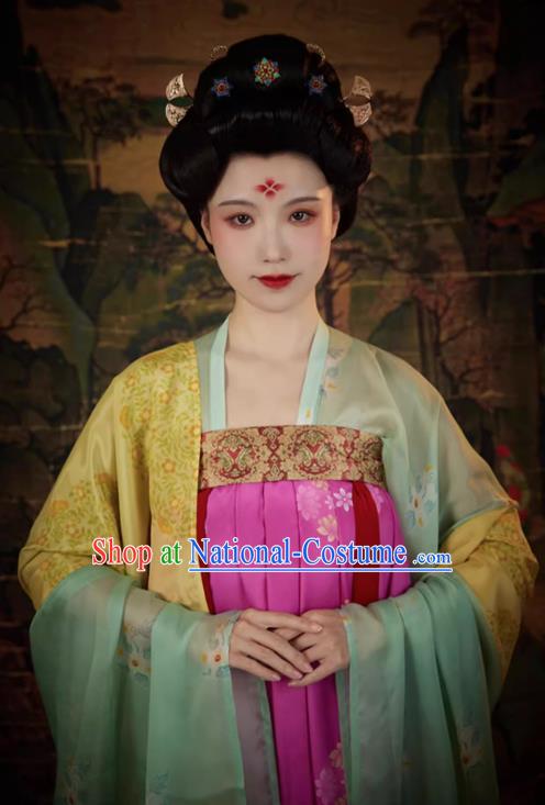 China Ancient Imperial Consort Replica Costumes Traditional Hanfu Mulberry Silk Dresses Tang Dynasty Noble Woman Shangguan Wan Er Clothing