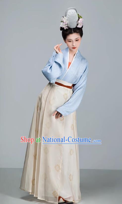 China Traditional Hanfu Mulberry Silk Dresses Song Dynasty Noble Woman Clothing Ancient Court Empress Replica Costumes