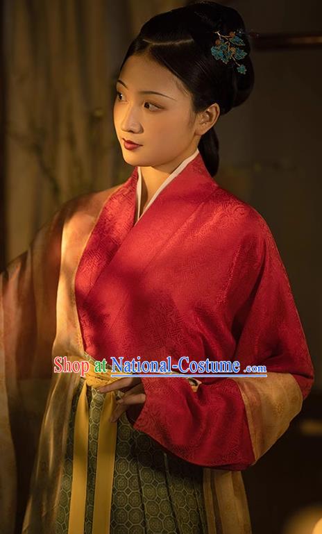 China Ancient Court Woman Replica Costumes Traditional Hanfu Mulberry Silk Dresses Song Dynasty Young Lady Clothing