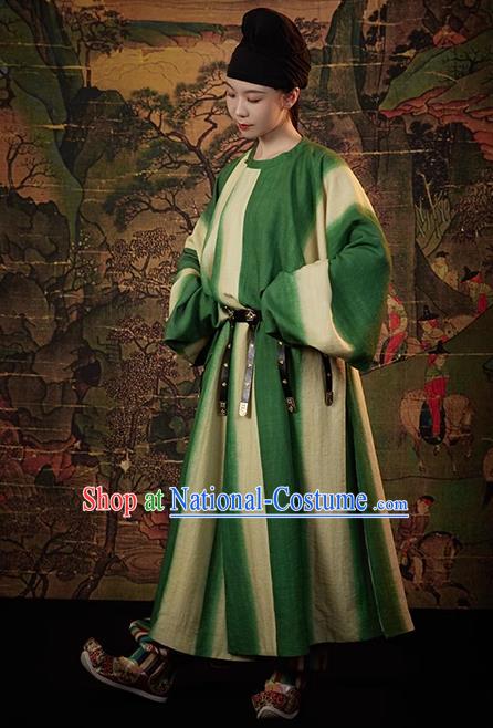 China Traditional Hanfu Round Collar Robe and Pants Tang Dynasty Young Man Clothing Ancient Swordsman Replica Costumes